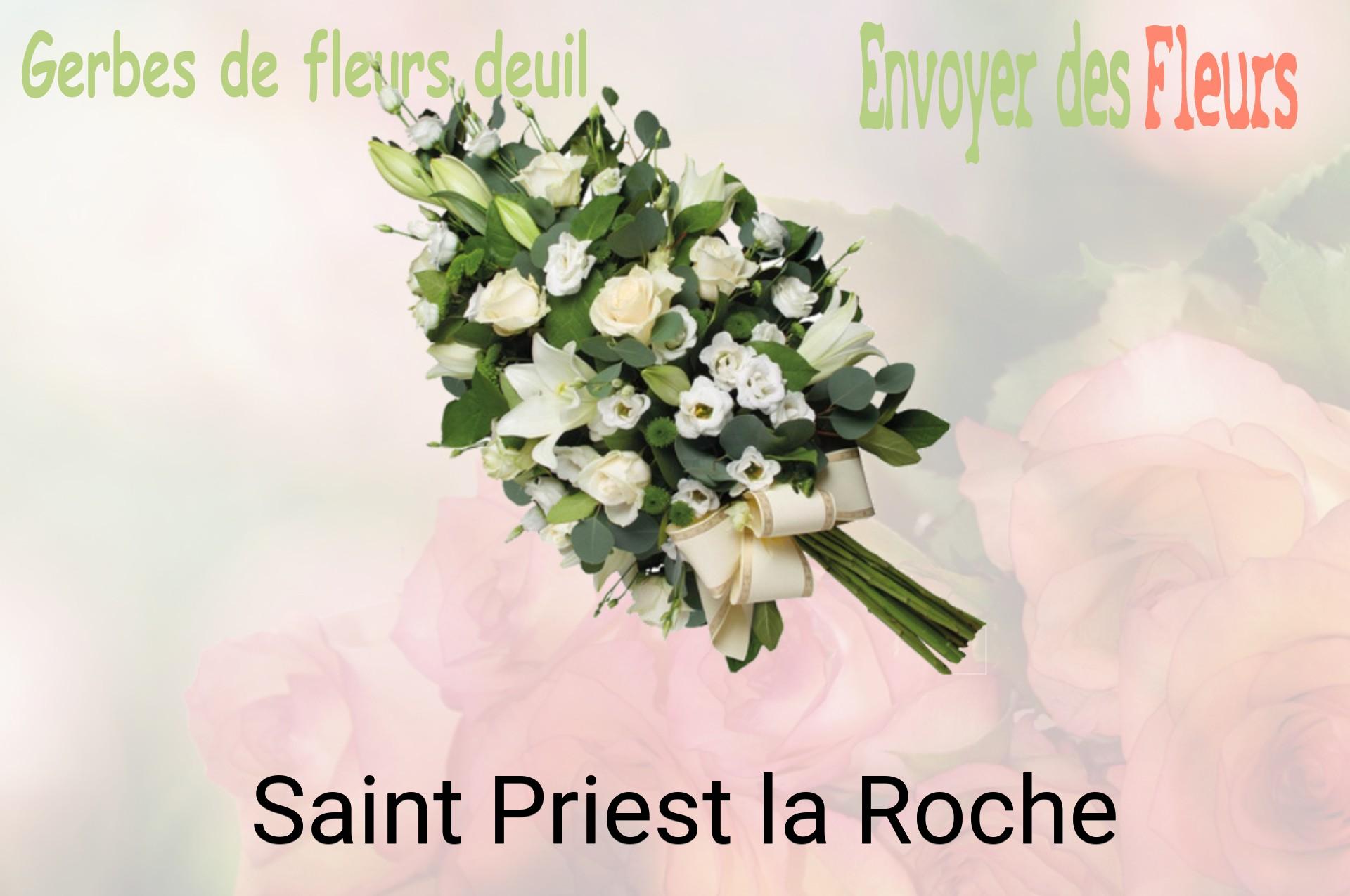 Gerbe de fleurs de deuil livrée à Saint-Priest-la-Roche